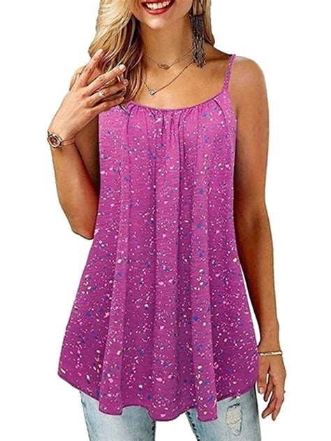 Plus Size Summer Sexy Strappy Tank Tops For Women Casual Loose Tunic