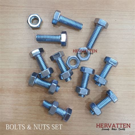 Hervatten Quality Zinc Plated Bolts Nuts Inches Length