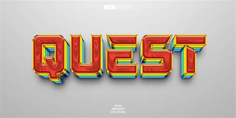 Premium Psd Quest 3d Editable Text Effect