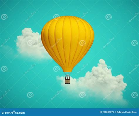 Hot Air Balloon Flying Above Clouds Stock Illustration Illustration Of Tourist Height