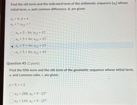 Solved Find The Nth Term And The Indicated Term Of The