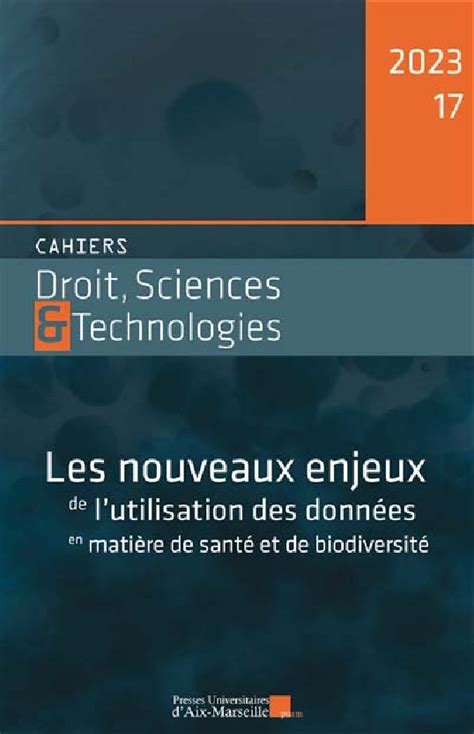 Cahiers Droit Sciences Technologies N Collectif Lgdj Fr