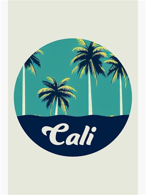 Cali Palm Trees Under A Turquoise Sky Poster For Sale By