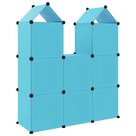 Ledivil Armoire De Rangement Pour Enfants Avec Cubes Bleu Pp