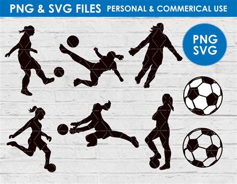 Soccer Svg Png Female Girl Soccer Player Silhouettes Svg Png Etsy