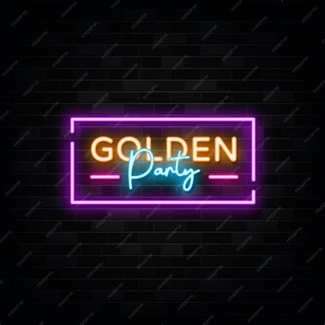 Premium Vector Golden Party Neon Signs Vector Design Template Neon Style