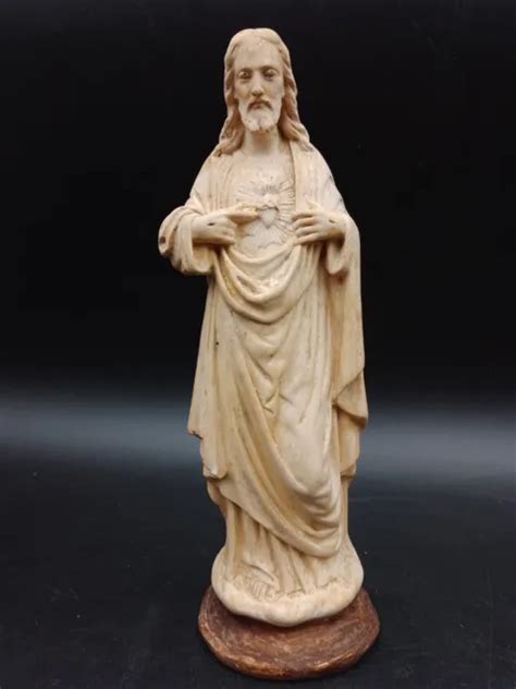 Ancienne Statuette En Pl Tre Sacr C Ur De J Sus Christ Sign Bacci