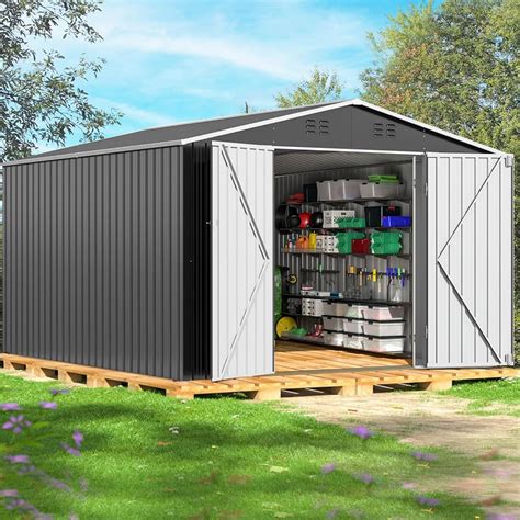 Buy 10ftx12ft Large Shed Outdoor Storage Sheds Metal Garden Sheds With