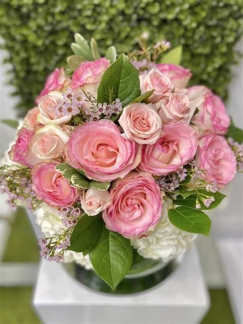 Hydrangeas And Roses Arrangement Light Pink In Miami FL More Than