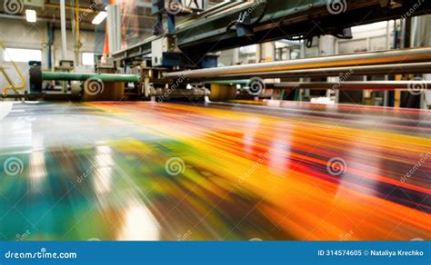 Large Format Printing Machine In Operation Production And Printing