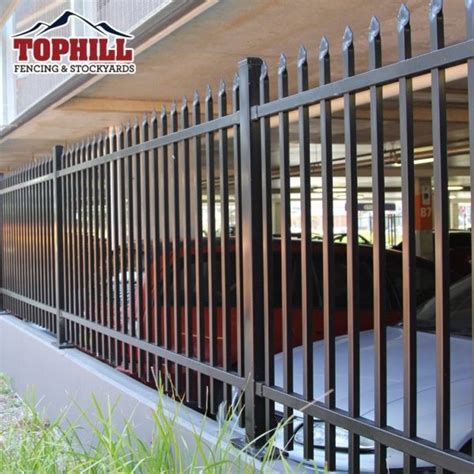 15m H Steel Spear Top Security Fence Panel Top Hill