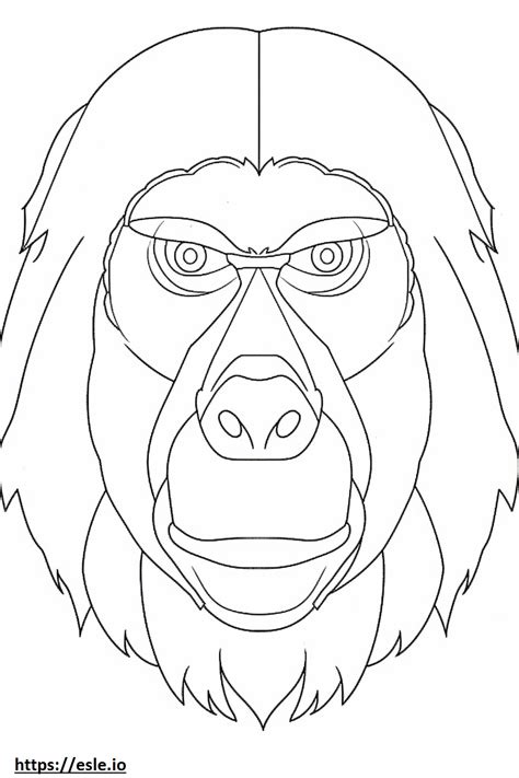Howler Monkey Face Coloring Page