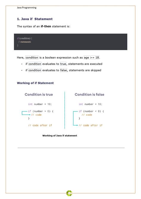 Java Tutorial - Conditional Statement (PDF) - Connect 4 Programming