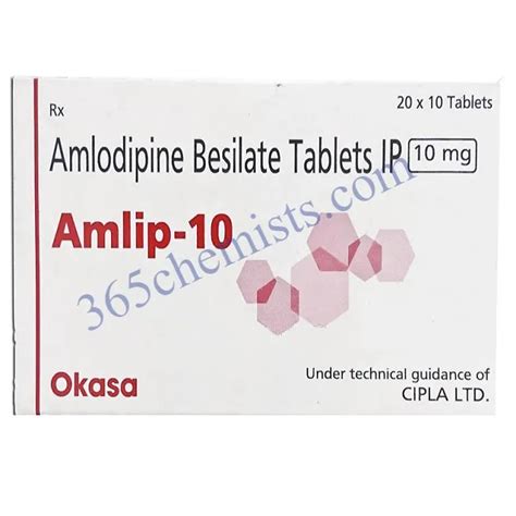 Amlip 10mg Tablet Amlodipine 10mg USA 5 TO 7 Days Delivery