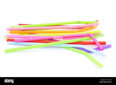 Colorful Drinking Straws Isolated On White Background Stock Photo Alamy