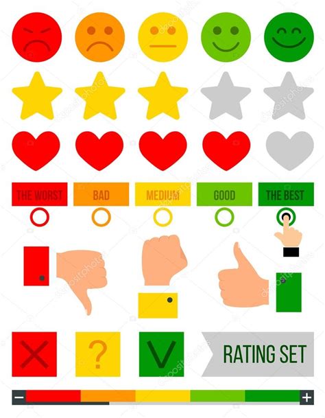 Rating Set Rank Level Of Satisfaction Rating Feedback Vector Concept Vector Illustration