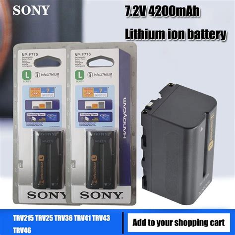 Original Sony NP F770 Camera Battery Pack NPF770 F750 CCD TRV58 TRV110K