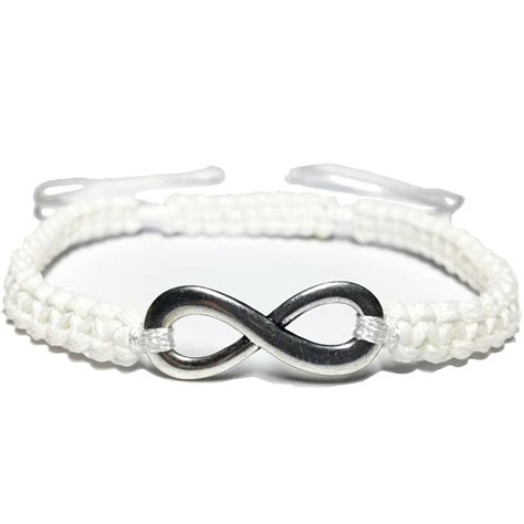 Bracelet Infinity Macramé Blanc Cameleon Shopfr