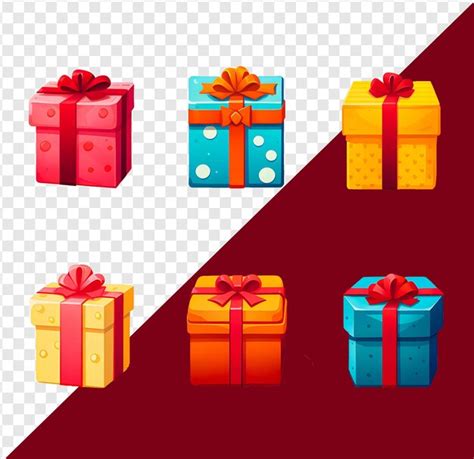 Premium Psd Set Of Colorful Gift Boxes With Ribbons And Bows Isolated