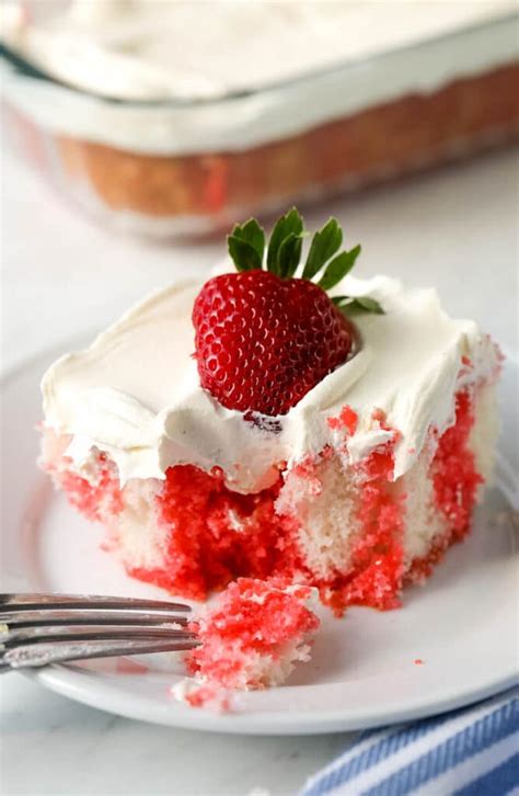 Strawberry Jello Poke Cake White Cake Mix Recipe All Things Mamma