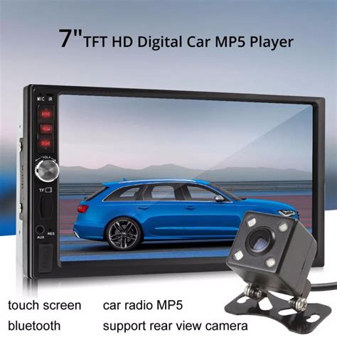 7 Inch 2 Din Bluetooth Tft Hd Screen Car Fm Radio Audio Stereo Mp5 Player 12v Auto Support Aux