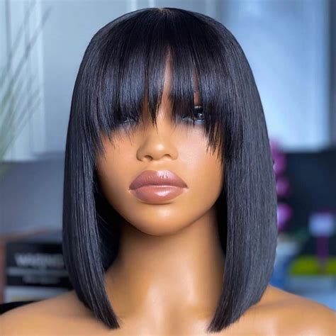 Bob Haircuts With Bangs For Black Women