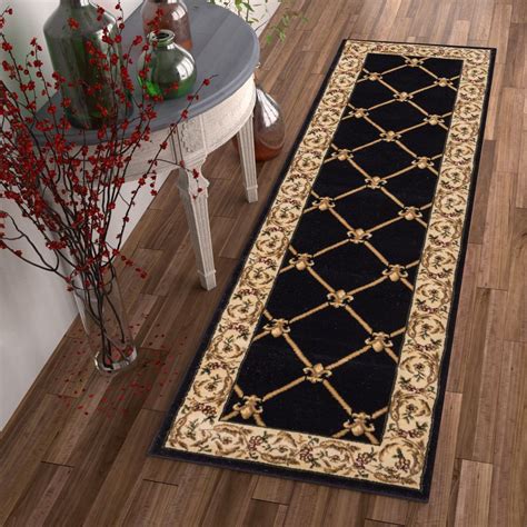 Patrician Trellis Black French European Formal Traditional 3x12 27 X