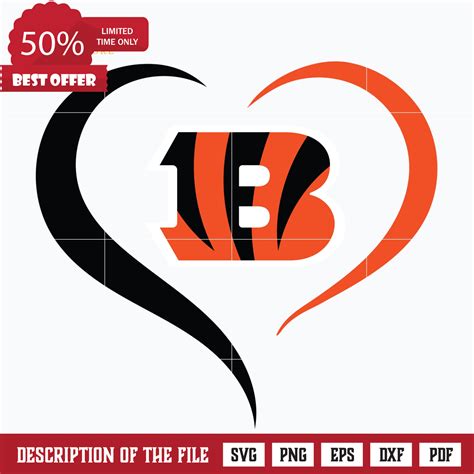 Cincinnati Bengals Heart Svg Cincinnati Bengals Svg Bengal Inspire