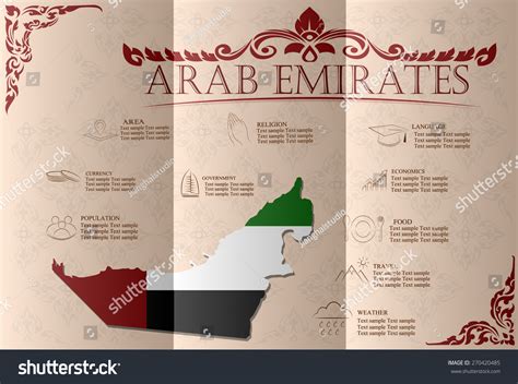 United Arab Emirates Infographics Statistical Data Stock Vector