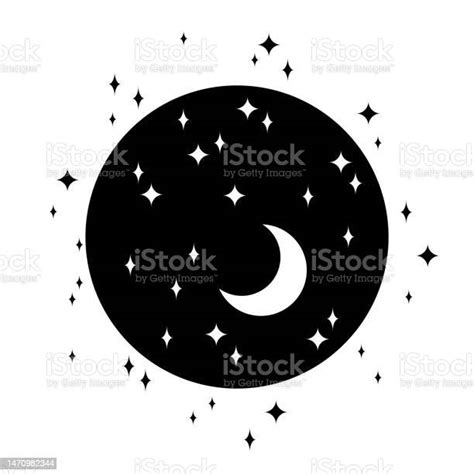 Simple Abstract Vector Illustration Of Night Sky Stock Illustration Download Image Now Half