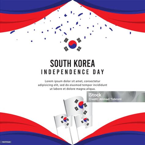 Korea Selatan Perayaan Hari Kemerdekaan Desain Kreatif Ilustrasi Vektor Template Ilustrasi Stok