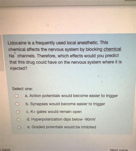 Solved Lidocaine Is A Frequently Used Local Anesthetic This Chegg