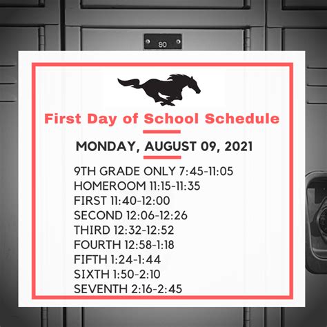 First Day Of School Schedule Houston High School