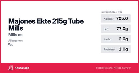 Majones Ekte G Tube Mills Kassalapp