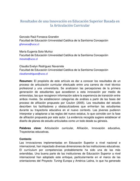 Pdf Resultados De Una Innovación En Educación Superior Basada En La