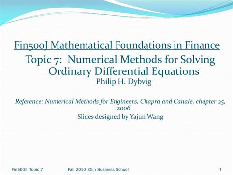 Ppt Fin J Mathematical Foundations In Finance Topic Numerical