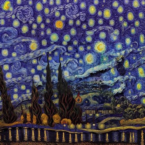 Sd Outpainting Of The Starry Night By Vincent Van Gogh Rstablediffusion