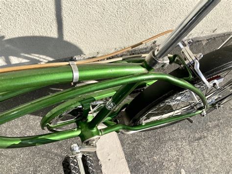 Sold Schwinn Stingray Campus Green 68 Fenderless 5 Speed Nice Orig