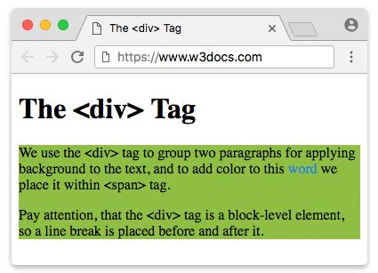 Html Div Tag Usage Attributes Examples