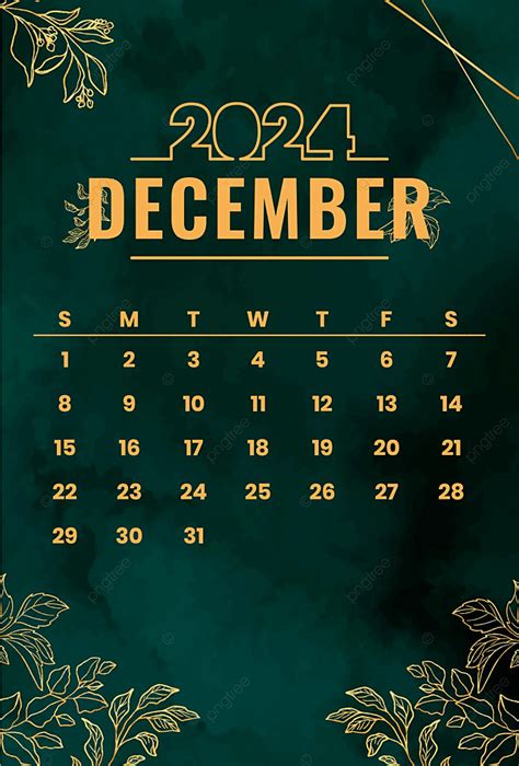 Calendario Mensual Diciembre Dorado Y Negro Vector Descarga