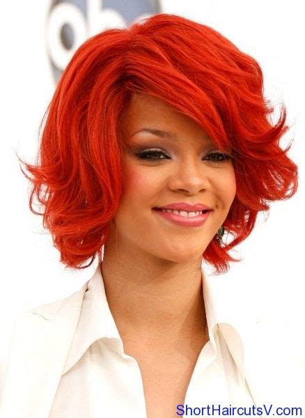 Rihanna Red Bob Hairstyles