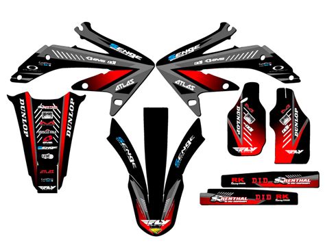 2008 2018 CRF 450 X SURGE Black Senge Graphics Kit Compatible With