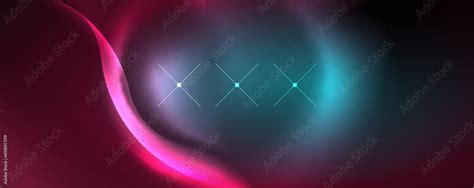 Neon Glowing Waves Magic Energy Space Light Concept Abstract