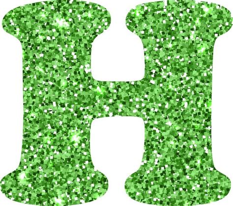 The Letter H Is Made Up Of Green Glitter