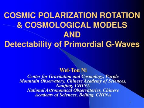 Ppt Cosmic Polarization Rotation Cosmological Models And