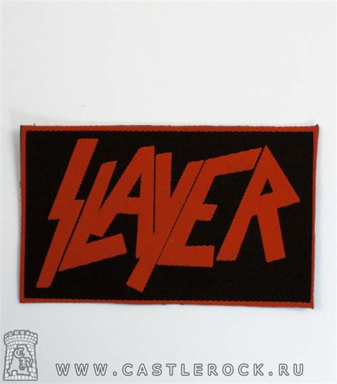 Нашивка Slayer лого красное жирный шрифт — Нашивки — Рок магазин