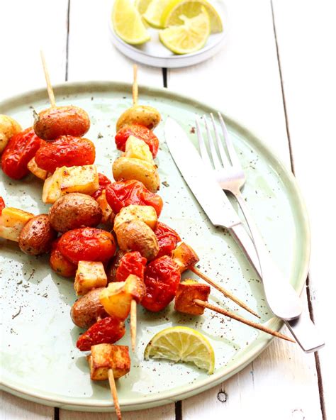 Ma Cuisine Moi Mes Brochettes De Pommes De Terre Tomate Et Halloumi