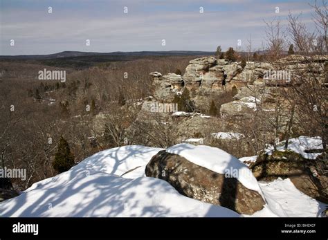 Garden of the Gods Recreation Area in winter. Illinois USA Stock Photo ...