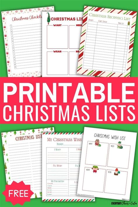 14 Free Printable Christmas Lists Pdf Download