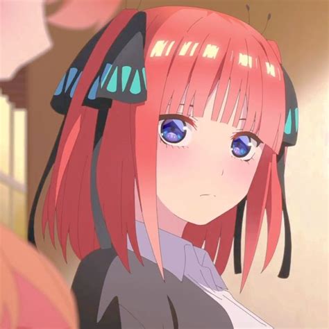 An Anime Girl With Pink Hair And Blue Eyes Looking At Another Person In